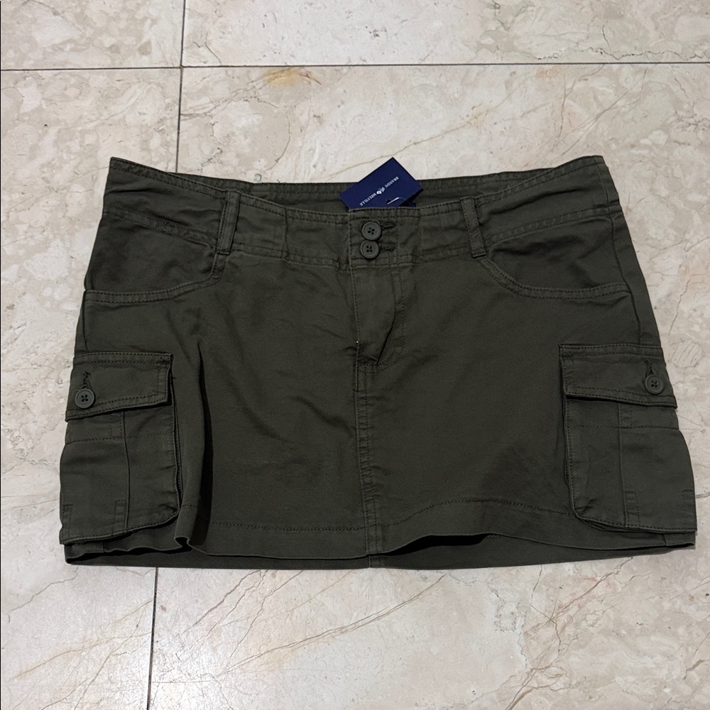 Brandy Melville Olive Green Cargo Mini Skirt